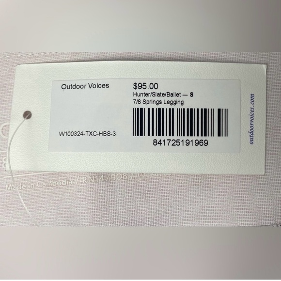 Outdoor Voices Hunter/Slate/Ballet 7/8 Spring Legging Size Small - Picture 4 of 5